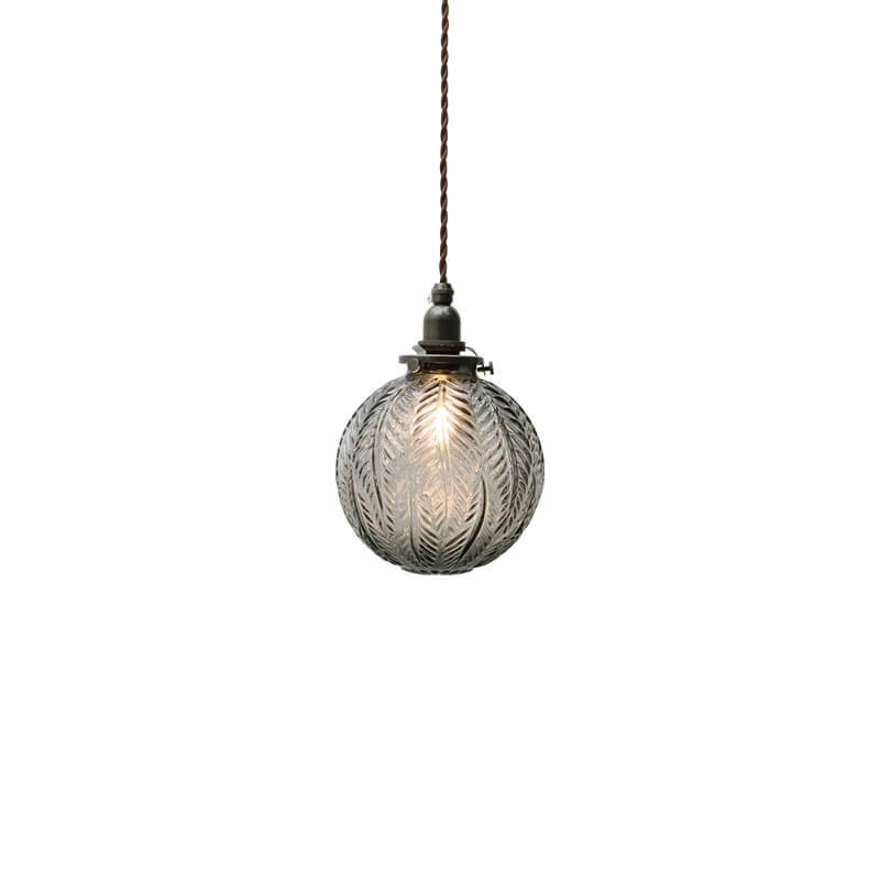 Retro Lotus Glass Pendant Light - 1-Light Globe Fixture for Vintage Decor
