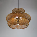 Retro Rattan 3 Layer 4/6 Light Chandelier - Boho Style Ceiling Fixture