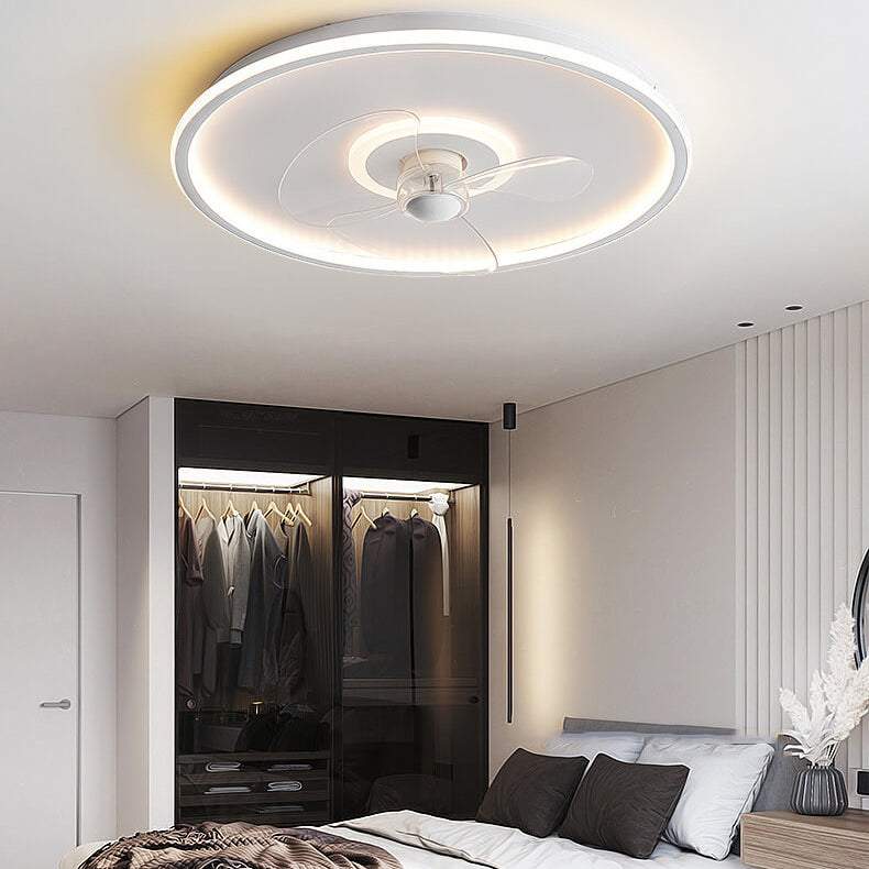 Modern Acrylic Round Minimalist LED Flush Mount Fan Light