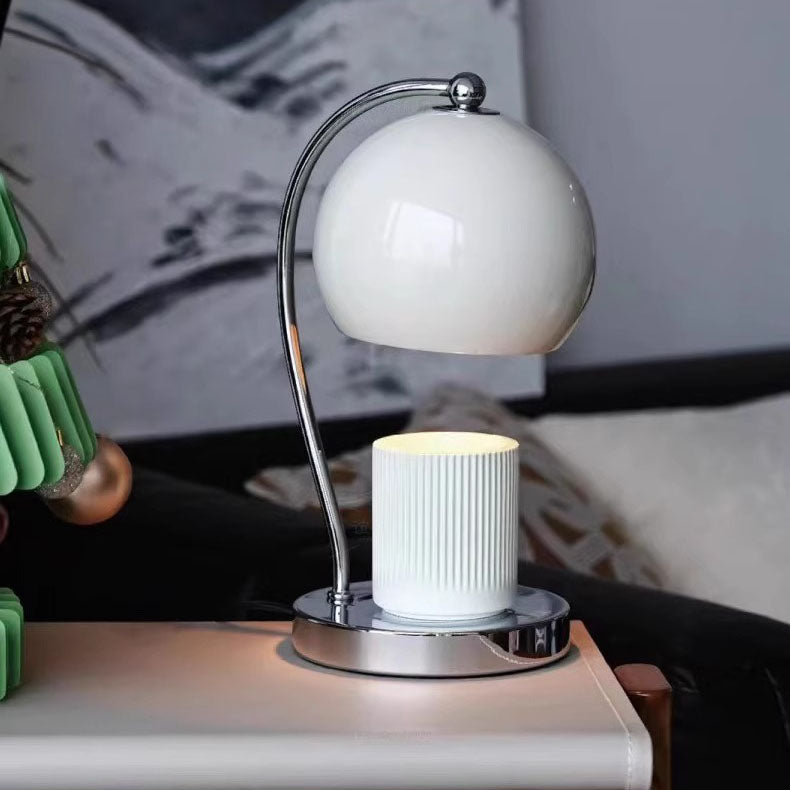 Contemporary Scandinavian Iron Stainless Steel Round Ball 1-Light Melting Wax Table Lamp for Bedroom, Modern Home Decor, Minimalist Lighting, Elegant Accent Lamp, Warm White Light, Unique Design, Stylish Nightstand Lamp, Luxury Lighting for Living Room, S