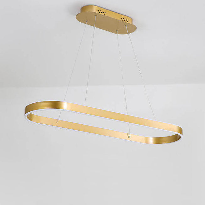 Modern Minimalist Oval Aluminum LED Chandelier - Light Luxury Lighting Fixture