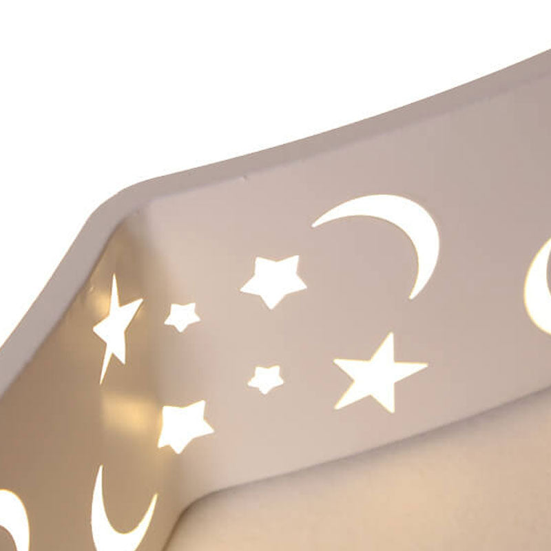 Cartoon Creative Star Shape LED Flush Mount Ceiling Light Fixture for Kids' Room, Nursery, Children’s Bedroom, Modern Ceiling Lamp, Cute Decorative Lighting, Energy-Efficient Star Pendant Light for Playroom or Baby Room