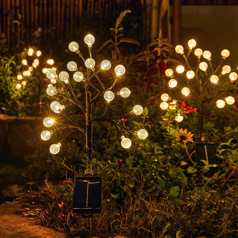 Solar Modern ABS Crystal Branch Outdoor LED Light - Decorative Ground Plug Design