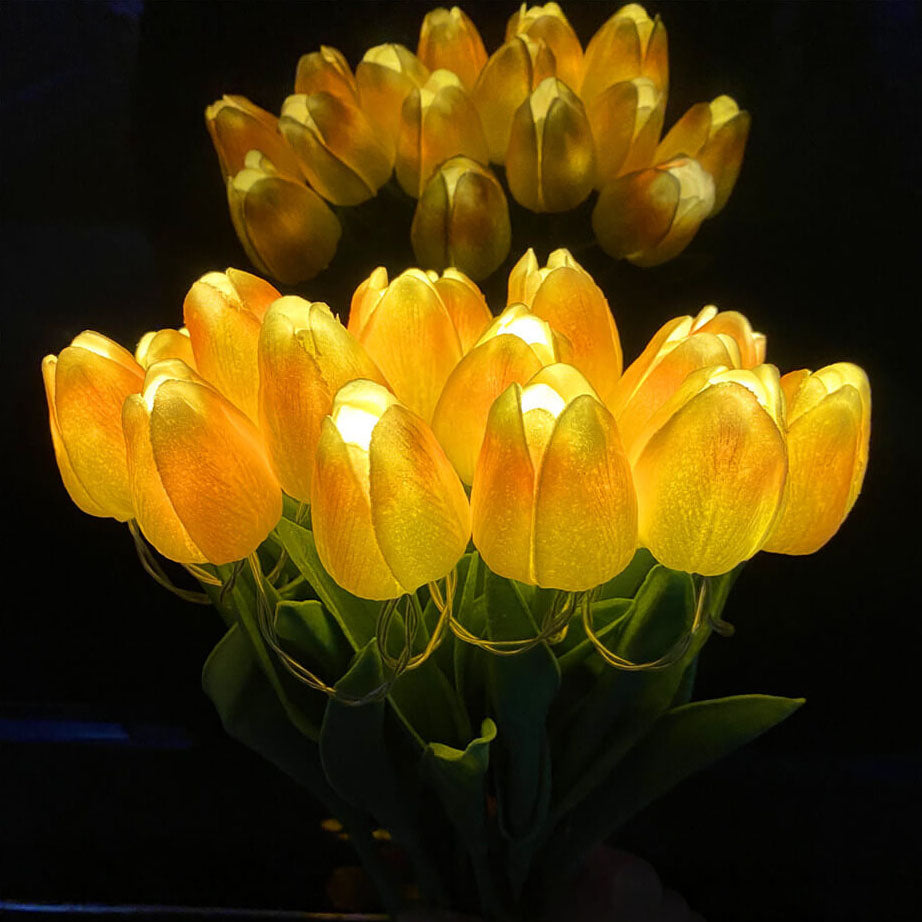 Tiffany-Style LED Tulip Table Lamp - Vintage Floral Design Lighting