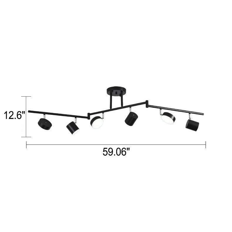 Modern Rotating LED Semi-Flush Mount Ceiling Light