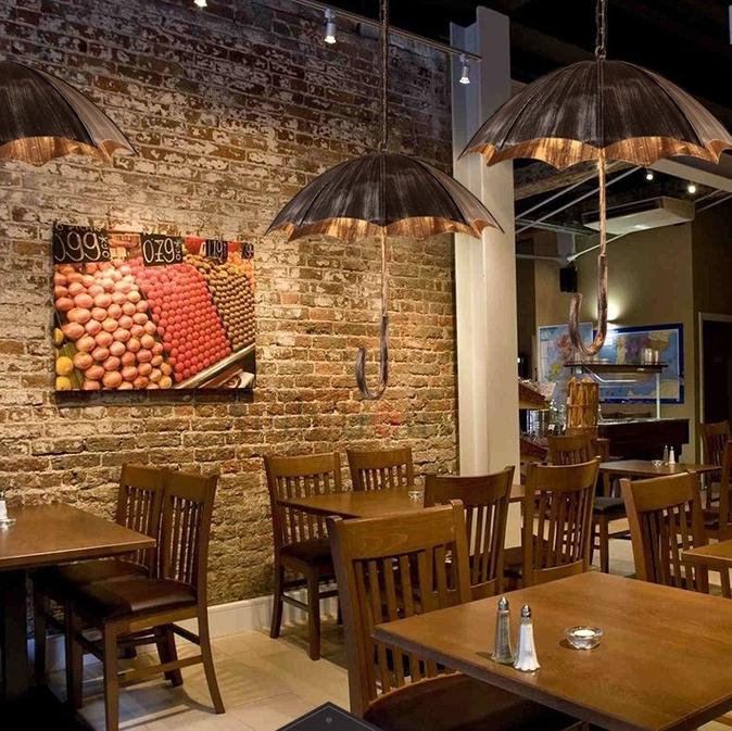Contemporary Industrial Iron 5-Light Umbrella Chandelier for Living Room