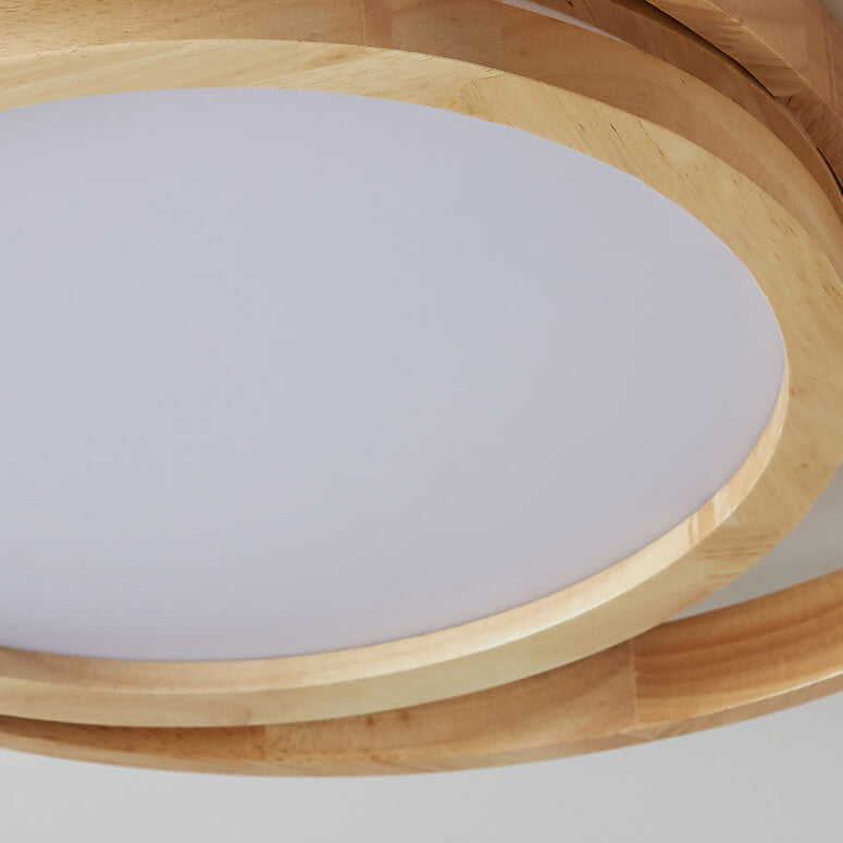 Minimalist Wood Circle LED Flush Mount Ceiling Light