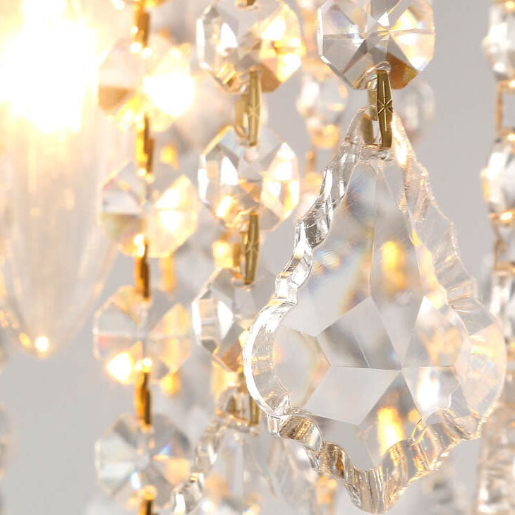 Modern Luxury Crystal Iron Semi-Flush Mount Ceiling Light for Living Room