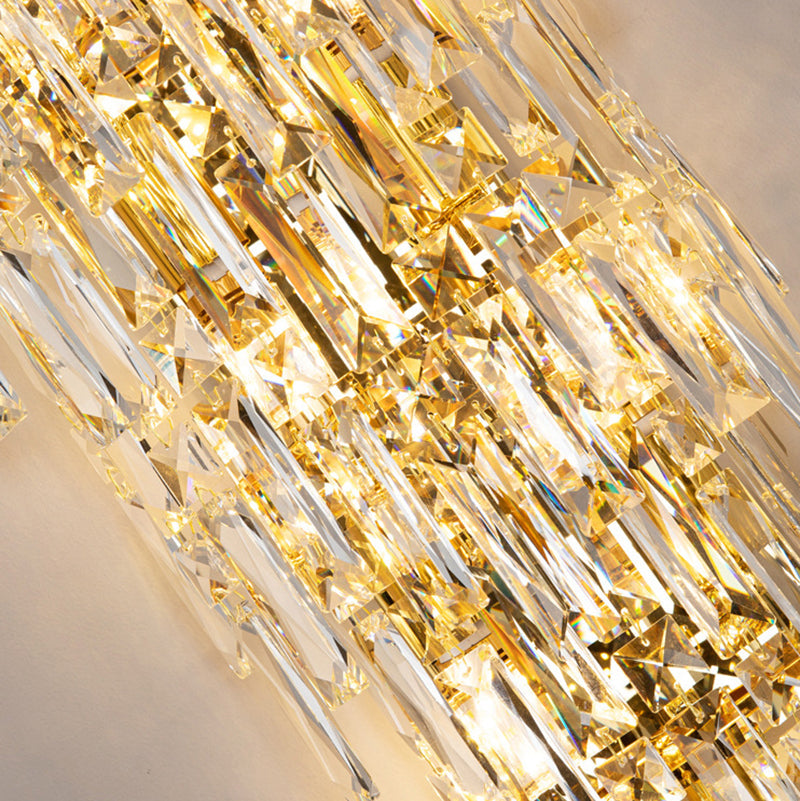 Contemporary Luxury Crystal Tassel Wall Sconce - 1-Light for Living Room