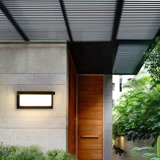 Modern Rectangular LED Outdoor Wall Sconce Waterproof Lamp