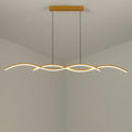 Nordic Minimalist LED Wave Design Island Chandelier - Modern Strip Light