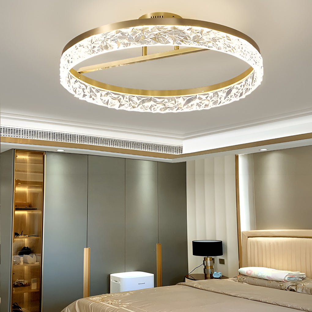 Minimalist Gold Round LED Ceiling Lamp 60W Flush Mount