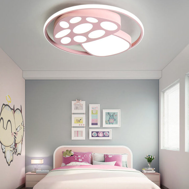 Modern Cartoon Mushroom Circle LED Kids Flush Mount Ceiling Light Creative Nursery Room Lighting Fun Colorful Design Children’s Bedroom Fixture Child-Friendly Indoor Lighting Energy-Efficient LED Ceiling Light Bright Decorative Lighting for Kids Playroom