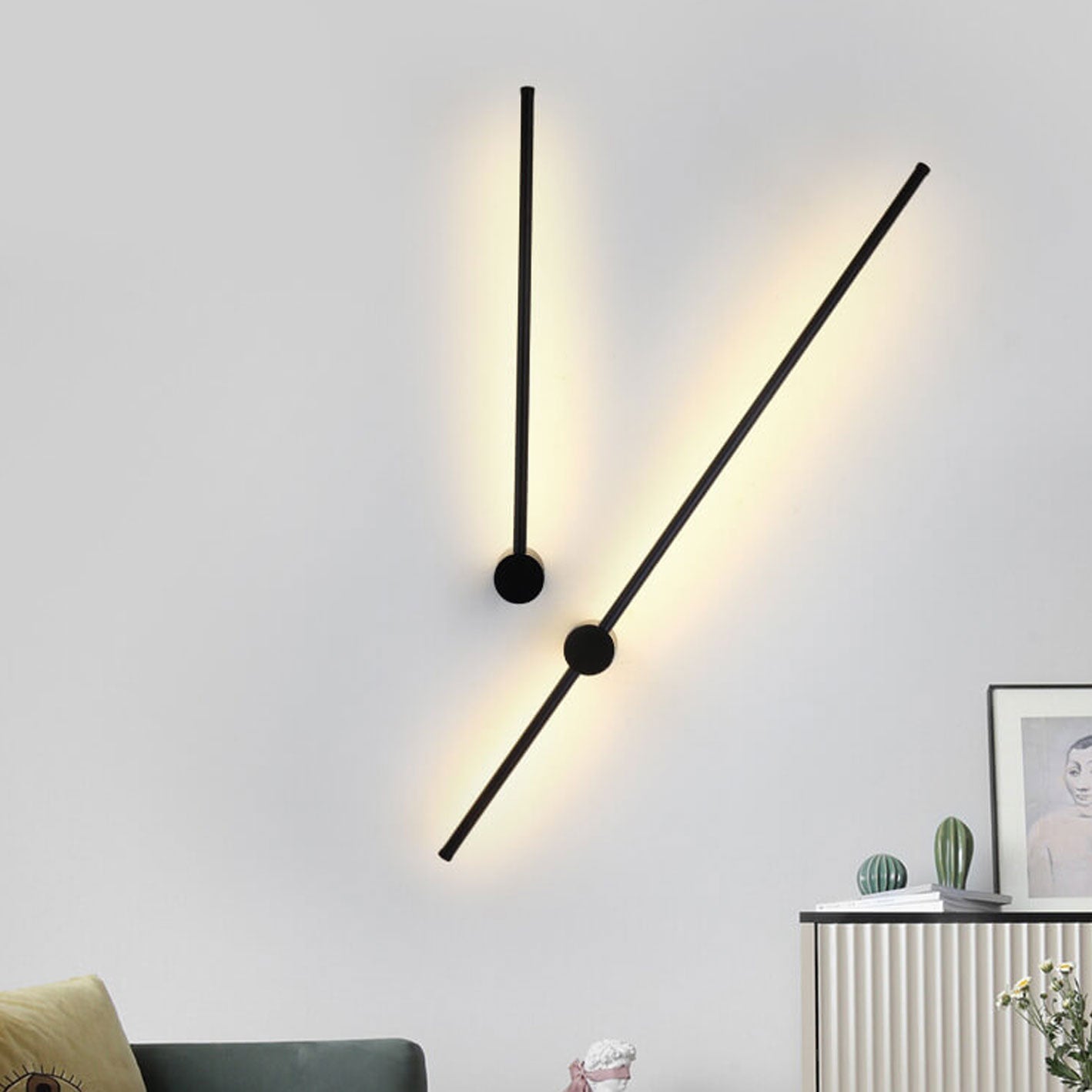 Minimalist Strip Aluminum LED Wall Sconce Lamp - Modern Lighting, Energy-Efficient, Decorative Home Accent, USB Charging, Interior Wall Light