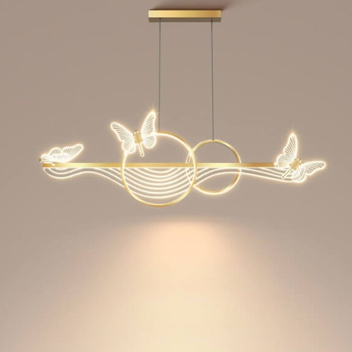 Nordic Luxury Butterfly Round LED Island Chandelier