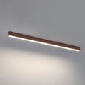 Modern Minimalist LED Flush Mount Ceiling Light - Wood Grain Aluminum Strips Design