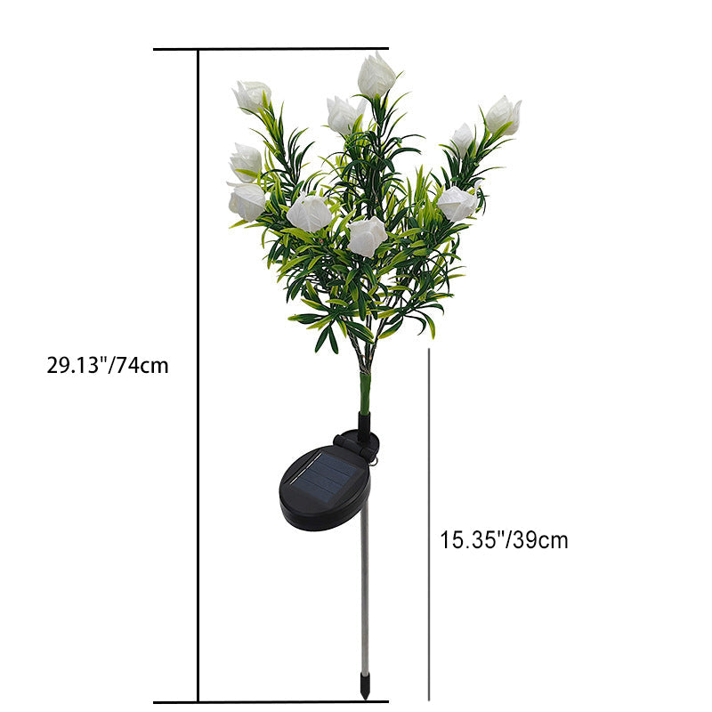 Contemporary Waterproof Imitation Gardenia LED Solar Lawn Light for Outdoor Patio