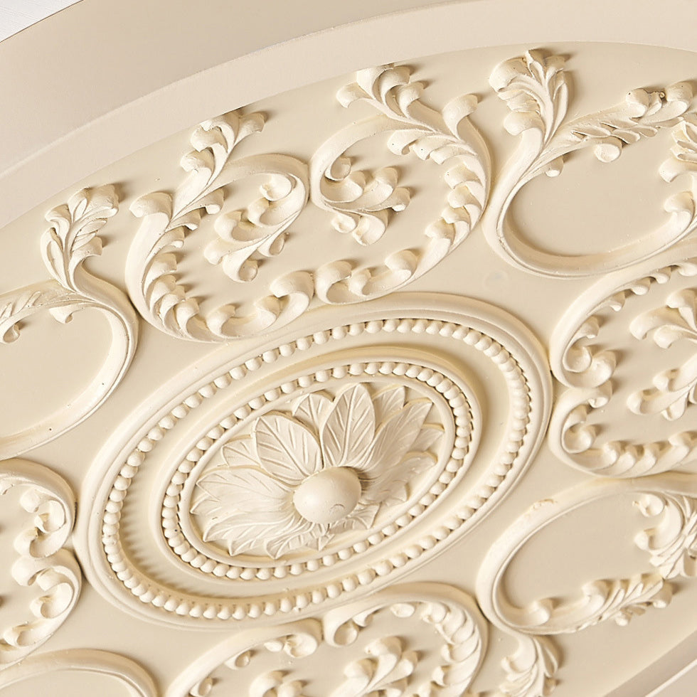 Modern Minimalist LED Flush Mount Ceiling Light - Carved Iron and Resin Acrylic Design for Bedroom