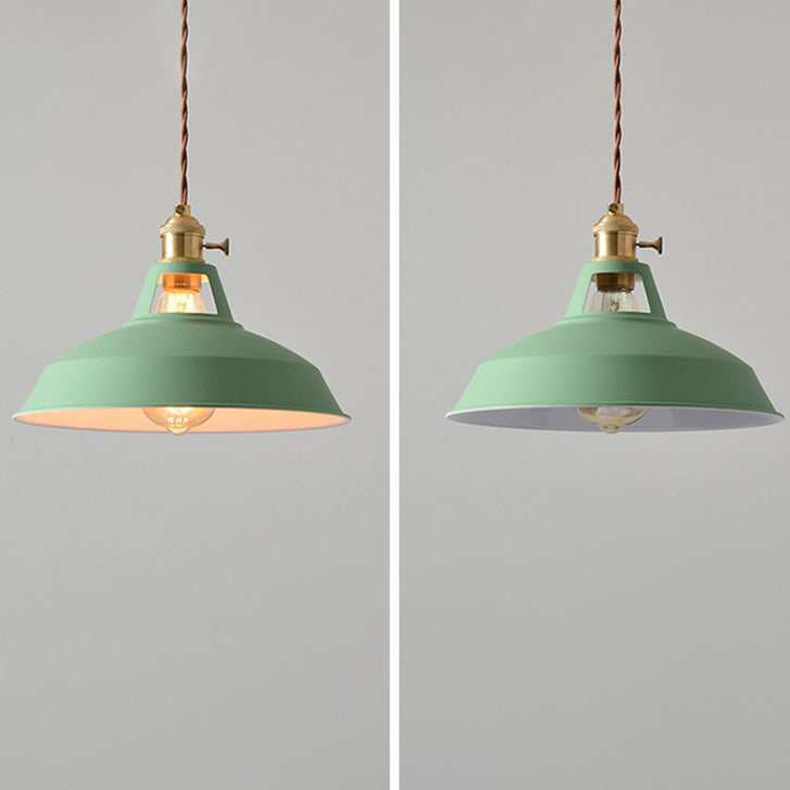 Contemporary Scandinavian Round Macaron Pendant Light - 1-Light for Living Room