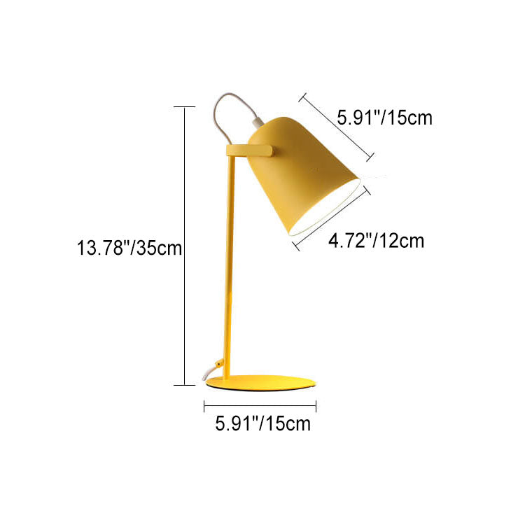Nordic Macaron Color Iron Bucket Table Lamp 1-Light Design