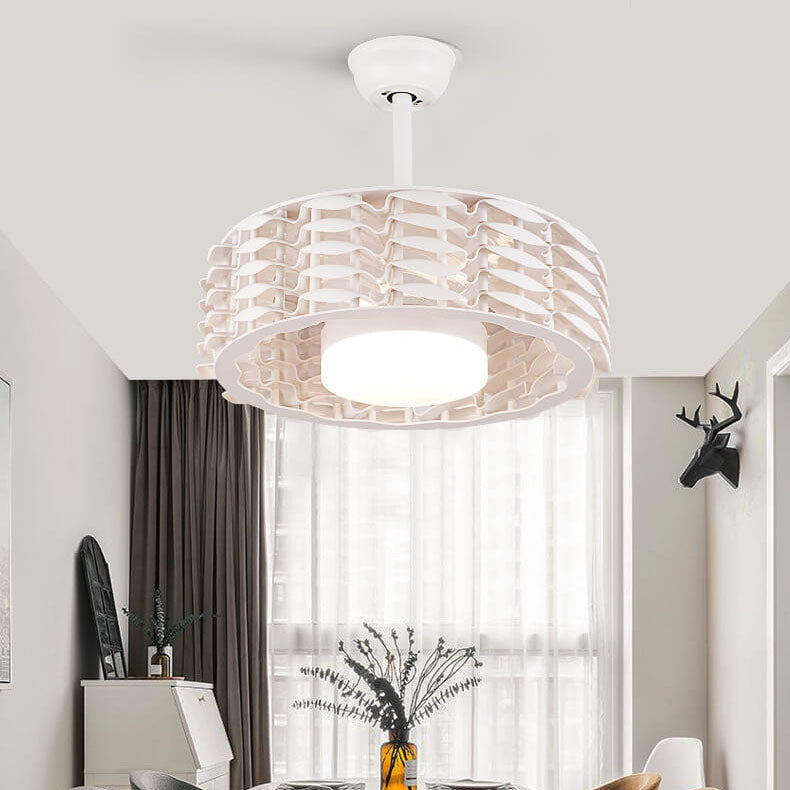 Modern Minimalist Cylinder LED Downrod Ceiling Fan Light