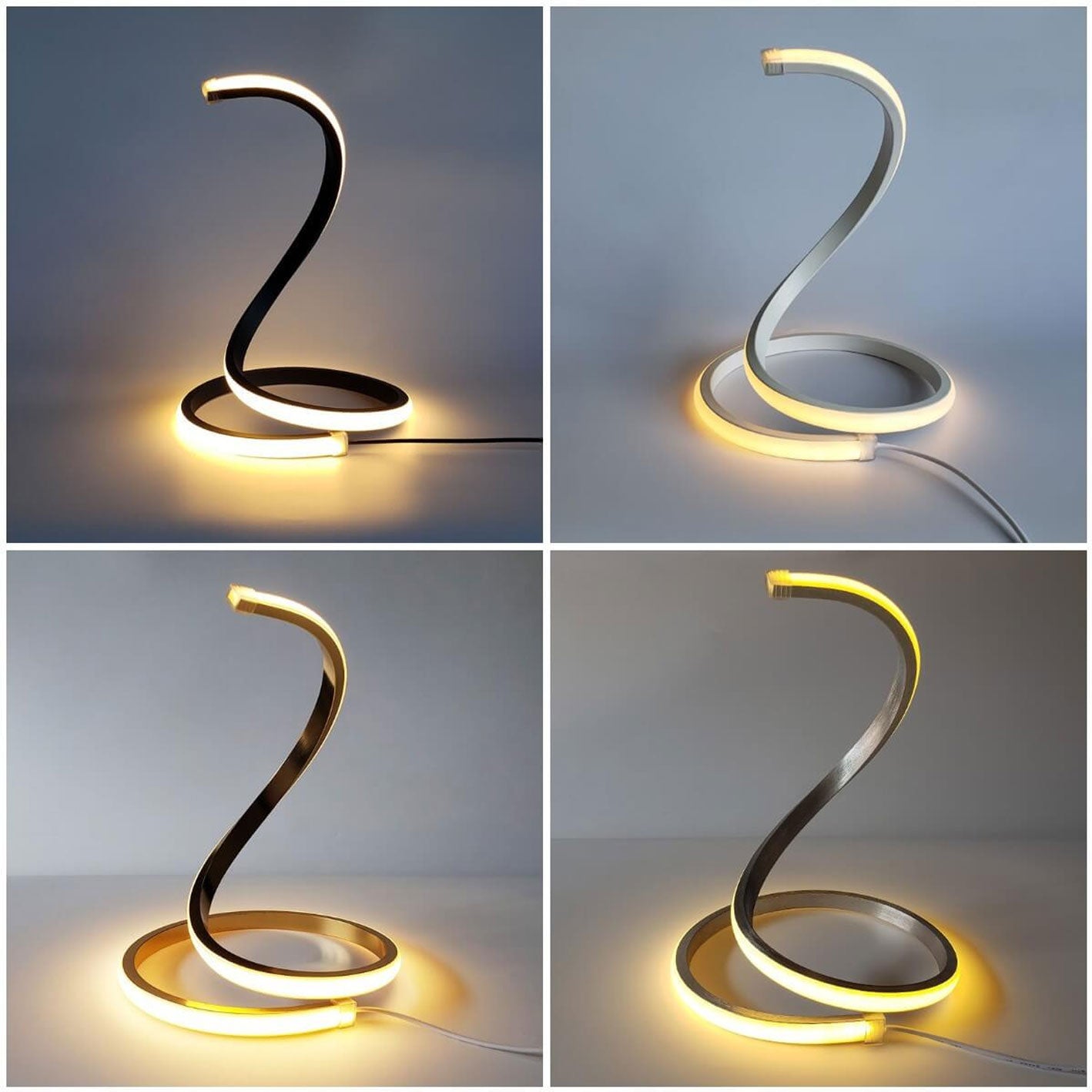 Modern Creative Snake Shape LED Touch Dimming Table Lamp, Adjustable Brightness Desk Light, Flexible Curved Design, USB Rechargeable, Stylish Bedroom Decor, Unique Nightstand Lighting, Home Office Desk Lamp, Contemporary Interior Lighting, Energy-Efficien