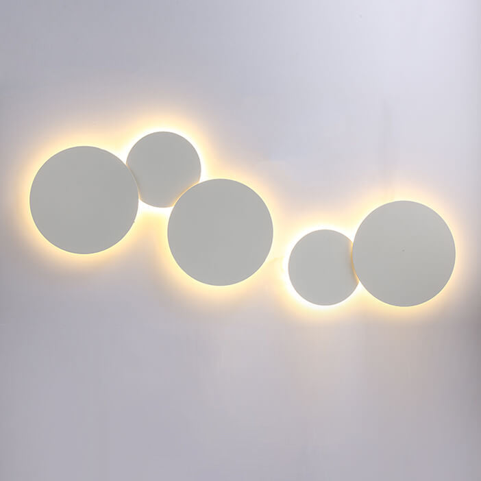 Modern Minimalist Round Eclipse Iron LED Wall Sconce Lamp for Living Room Lighting