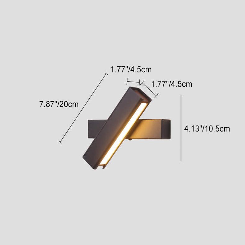 Modern Minimalist LED Wall Sconce - Rectangular Aluminum & Wood Design