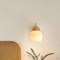 Contemporary Nordic Iron Glass Striped Round Log Wall Sconce - 1-Light Lamp for Living Room & Bedroom
