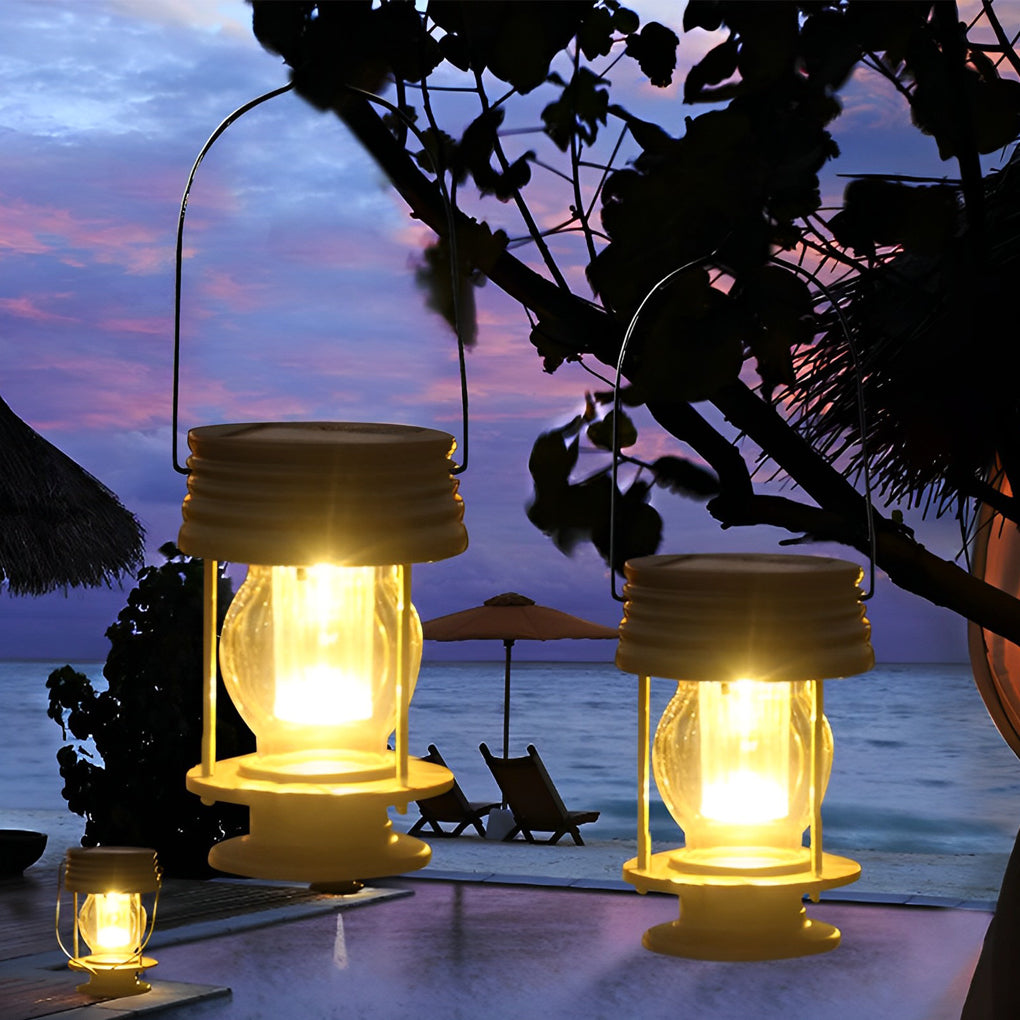 Retro Portable Waterproof Solar LED Outdoor Lights - Eco-Friendly & Durable Lighting Solution