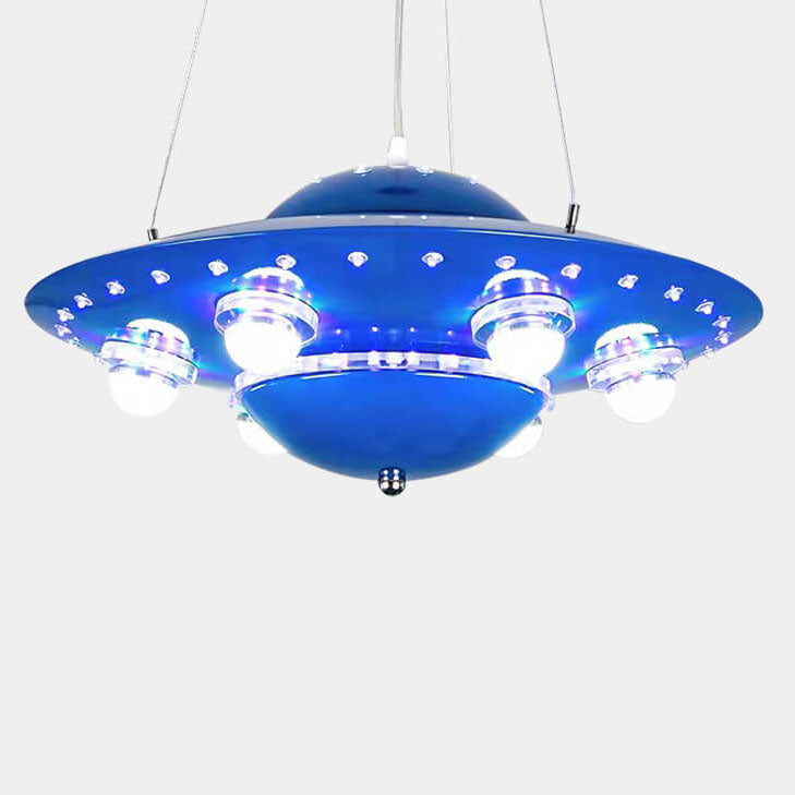 Contemporary Creative Kids Spaceship Iron Glass LED Chandelier for Bedroom Lighting, Unique Space-Themed Decor, Modern Children's Room Illumination, Fantasy LED Pendant Light for Playroom, Stylish Home Decor for Kids, Astronaut and Rocket Design Chandelie