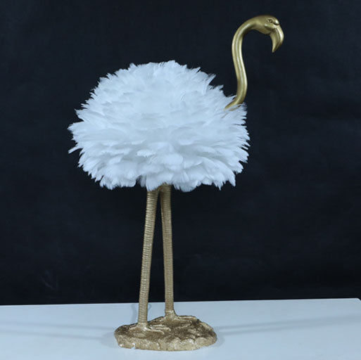 Contemporary Nordic Goose Feather Flamingo Table Lamp - 1-Light Bedside Elegance