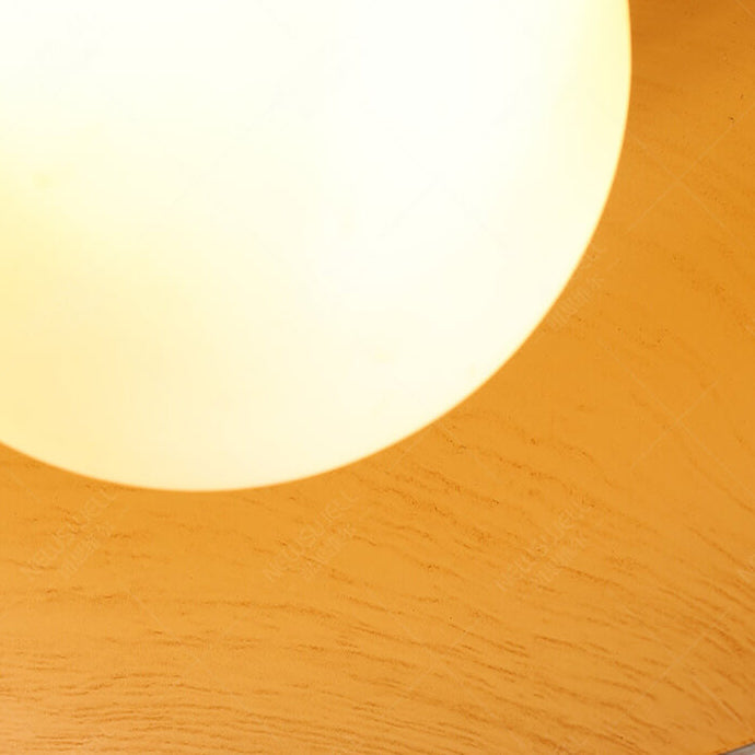 Minimalist Dome Wood Grain Iron 1-Light Semi-Flush Mount Ceiling Fixture