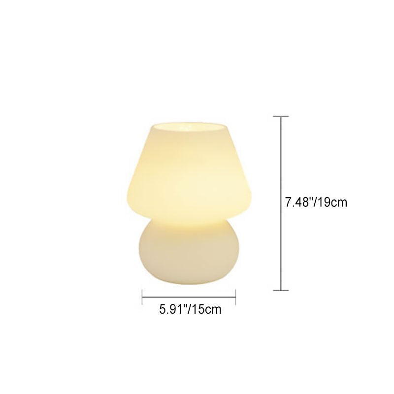 Modern Minimalist Striped Mushroom Glass Table Lamp 1-Light