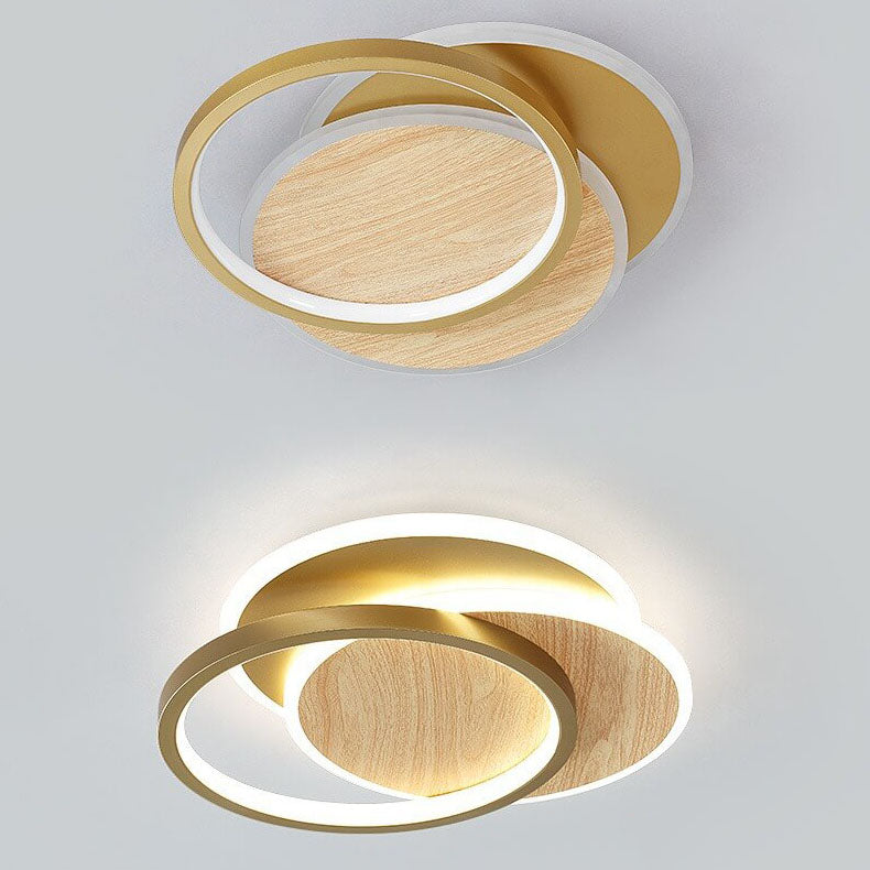 Modern Nordic Wrought Iron Round LED Flush Mount for Living Room
