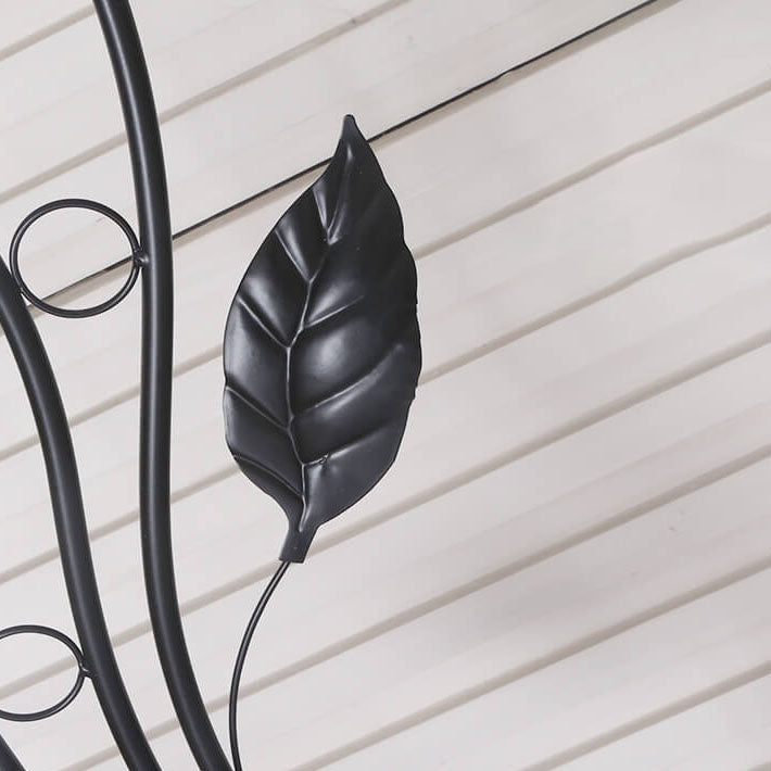 Retro Acrylic Flower Shade Iron Leaf Floor Lamp - 1-Light Standing Decor Lamp