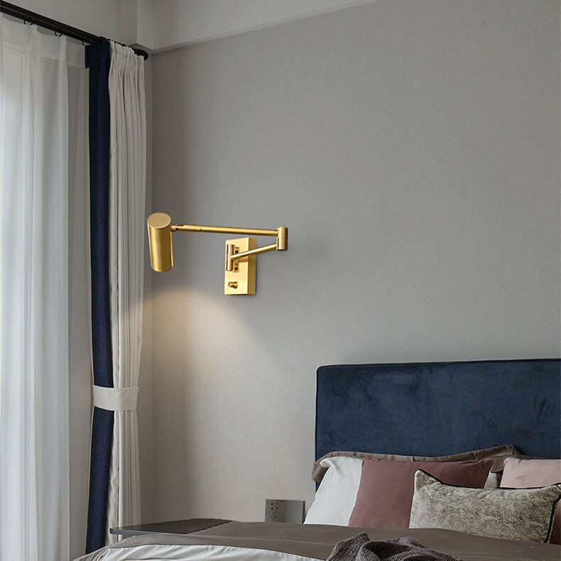 Nordic Luxury Copper Rotatable LED Wall Sconce Lamp for Eye Protection Reading