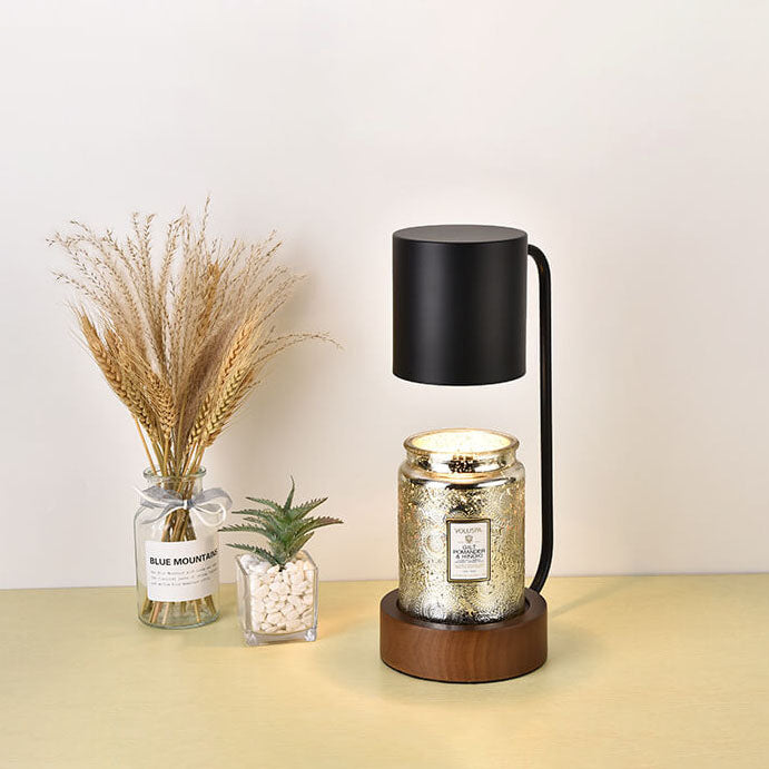 Japanese Minimalist Wood Melting Wax Table Lamp with Dimming Feature
