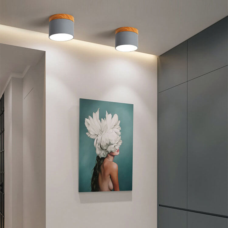Scandinavian Macaroon LED Flush Mount Ceiling Light - Solid Color Design