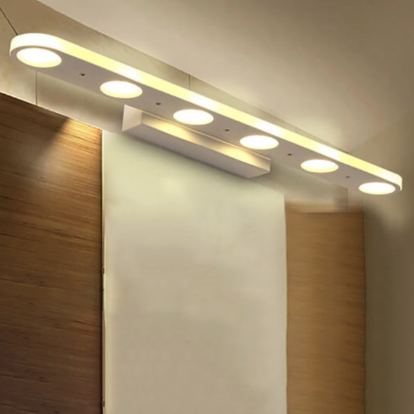 Modern White Oval Acrylic Vanity Light - 4/6 Light Wall Sconce Lamp
