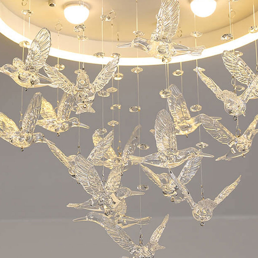 Modern Cartoon Round Bird LED Flush Mount Ceiling Light