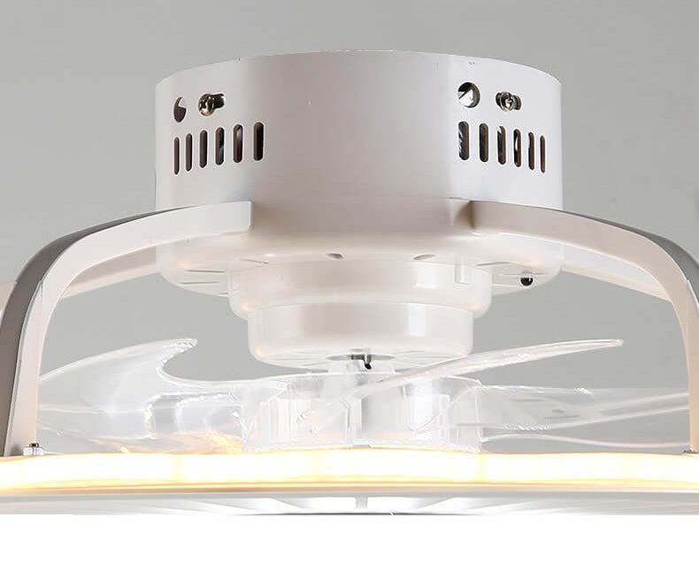 Slim Round LED Ceiling Fan Light - Modern ABS Flush Mount Design