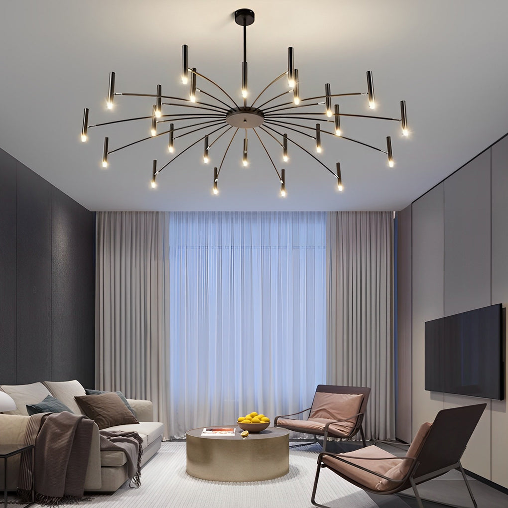 Adjustable Metal DIY Three-Step Dimming LED Chandelier - Modern Minimalist Lighting