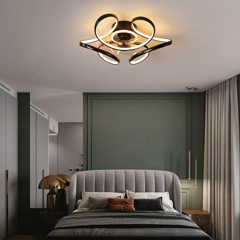 Simple Creative LED Flush Mount Fan Light - Modern Ceiling Fixture, Energy Efficient, Stylish Design, Home Lighting Solution