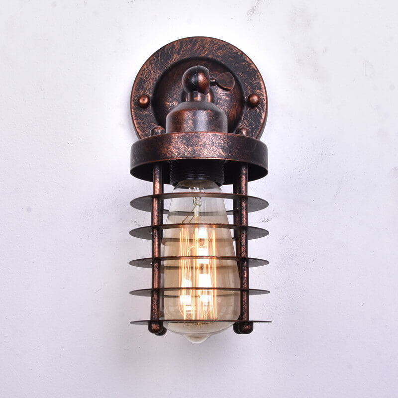 Northern Retro Industrial Wrought Iron Wall Sconce Lamp - 1-Light Fixture for Rustic Home Decor