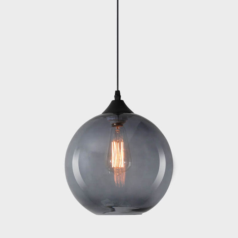 Modern Minimalist Stained Glass Iron 1-Light Pendant for Living Room