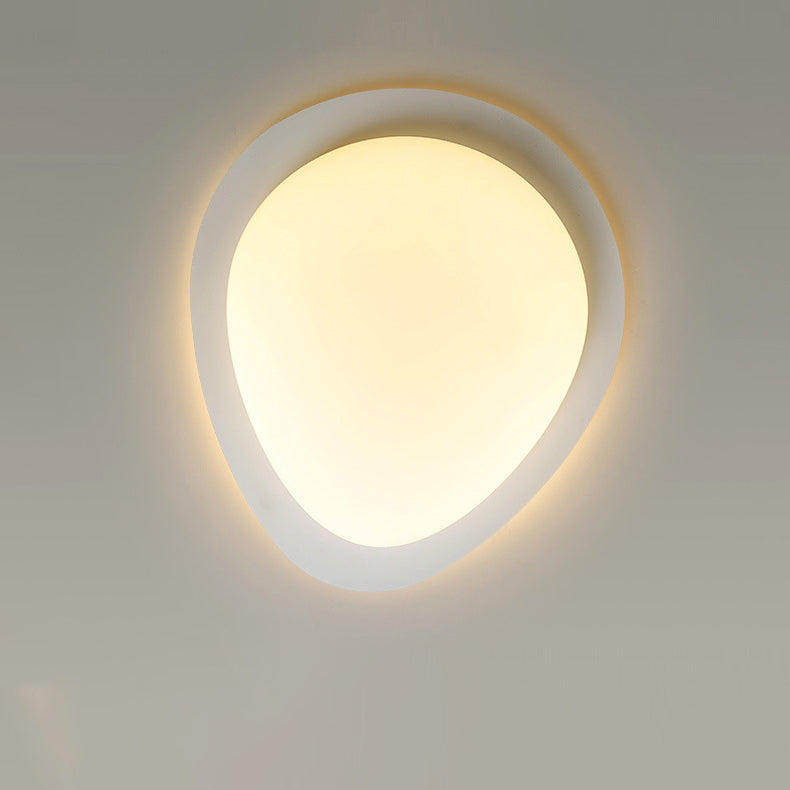 Contemporary Scandinavian Pebble Shape LED Flush Mount Ceiling Light for Bedroom