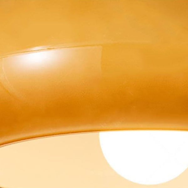 Modern Retro Solid Color Glass Pendant Light - Electroplated Copper Flush Mount 1-Light Fixture