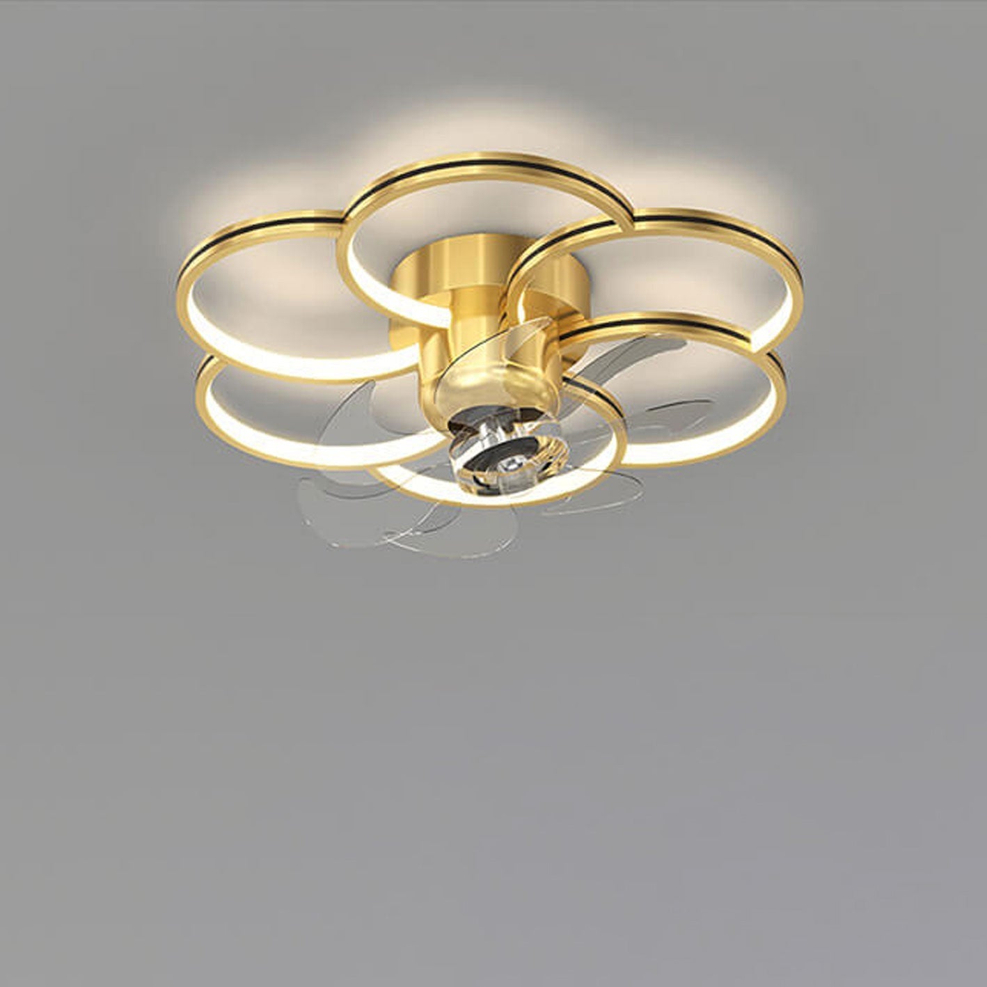 Modern Luxury Flower Petal LED Ceiling Fan Light Fixture