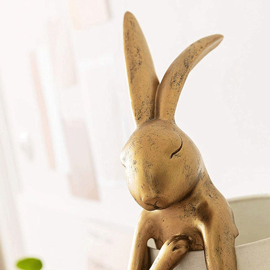 Nordic Apron Rabbit Resin Table Lamp - 1-Light, Eco-Friendly Design, Cute Home Decor, Modern Lighting, Stylish Nightstand Lamp